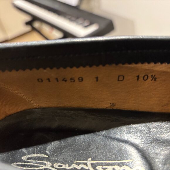 Santoni Black Leather Penny Loafers, US 10.5 - Excellent Condition - Picture 6 of 6